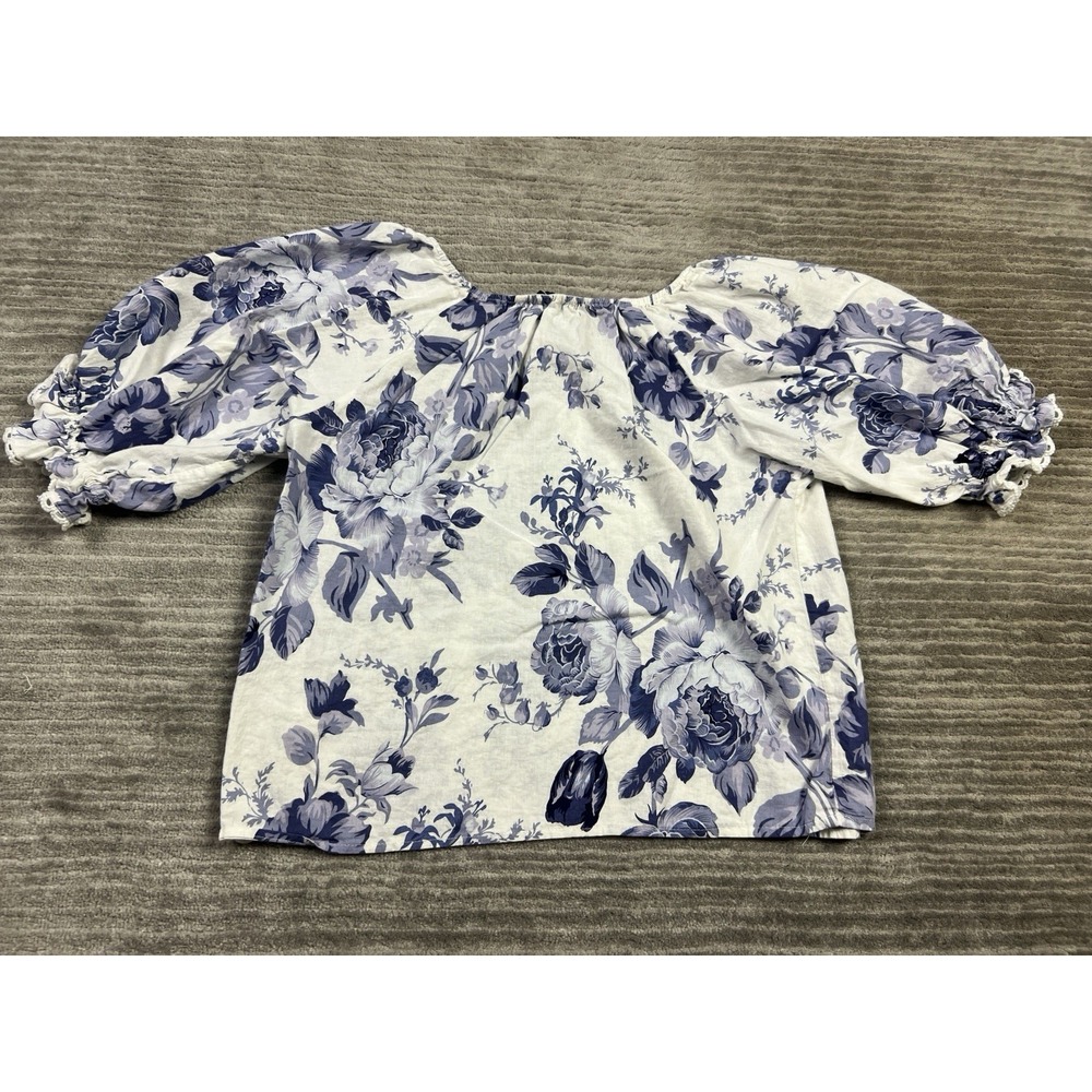 🍁Laura Ashley Blue Floral Blouse - Picture 6 of 12